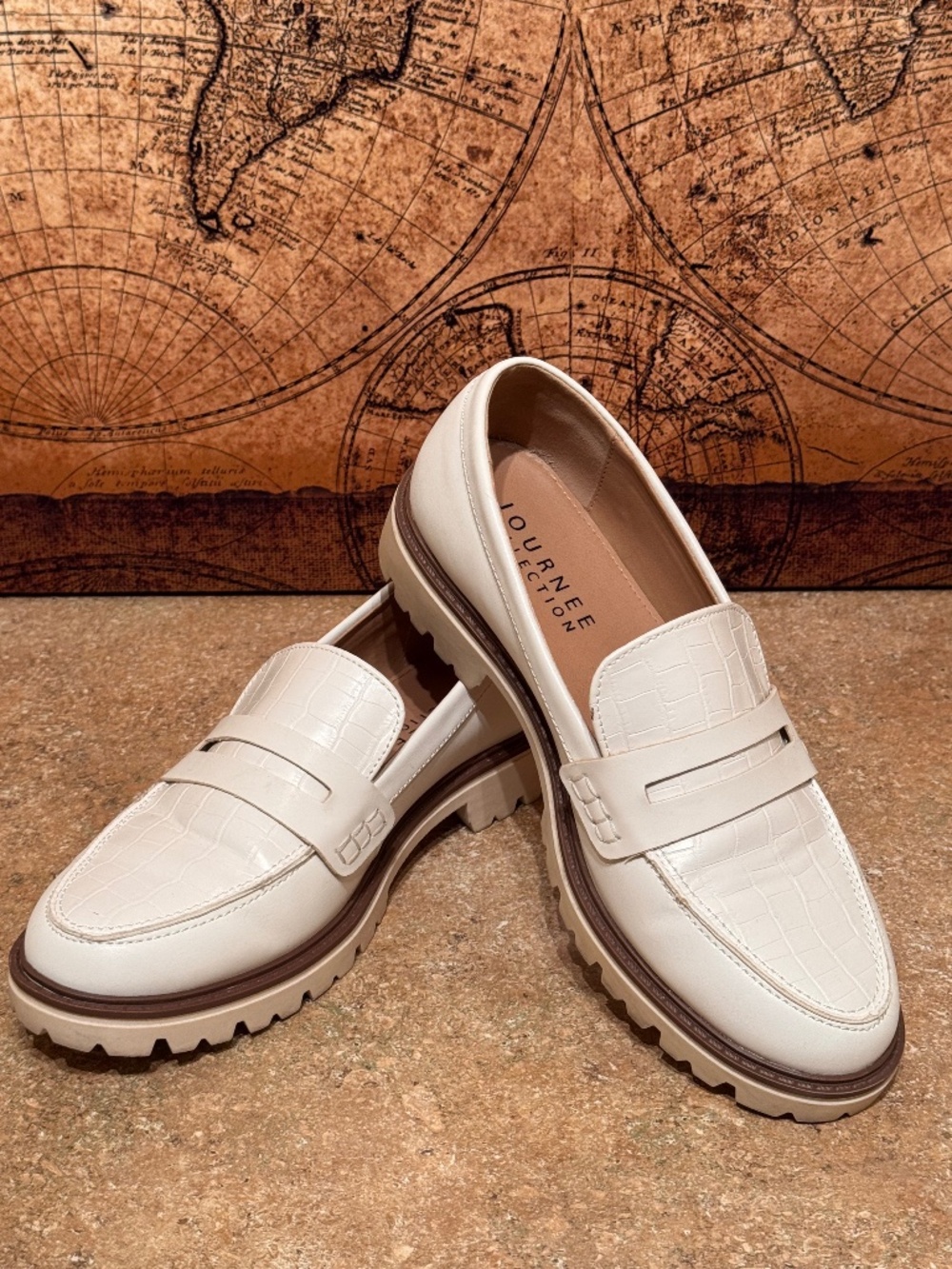 Journee Collection "Kenly" Penny Loafers - Women's Size "9" - Embossed Crocodile